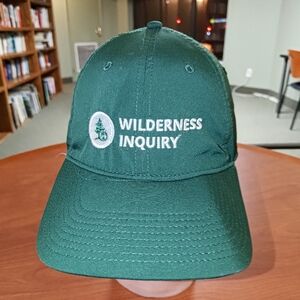 Wilderness Inquiry Embroidered Letters Green White Strapback Hat Cap